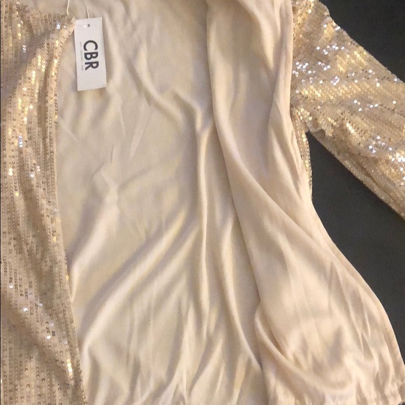 Long Sleeve Open Front Sequin Coat - Picture 5 of 7